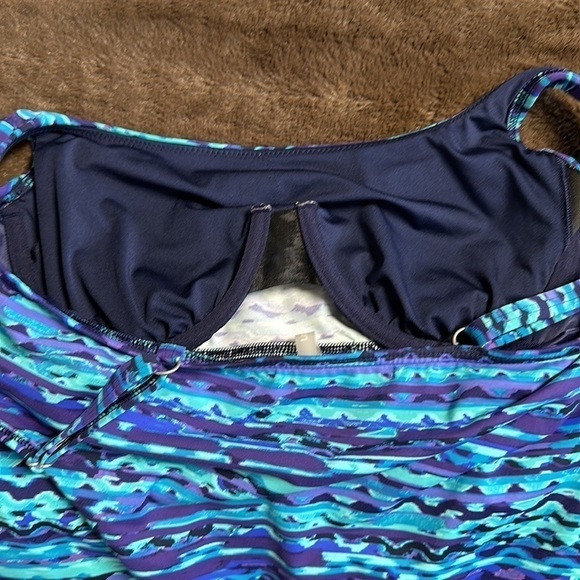 LANDS END Tankini Swim Top Teal/Purple Sz 10P - Picture 4 of 7